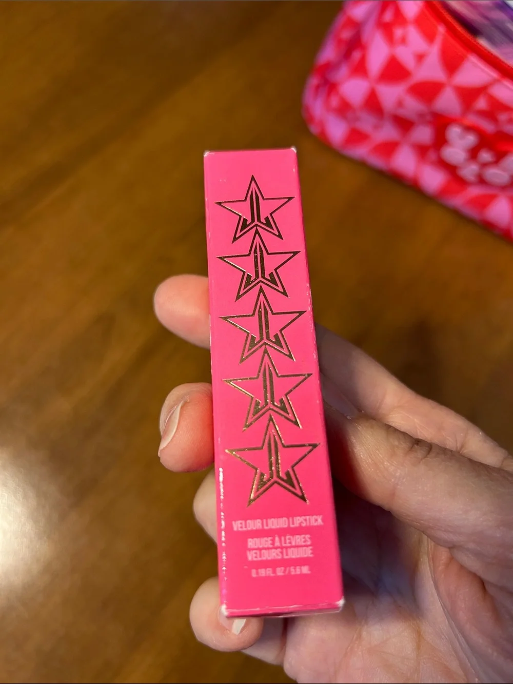U Glow Pink Geometric Cosmetic Train Case with Makeup - Picture 9 of 13